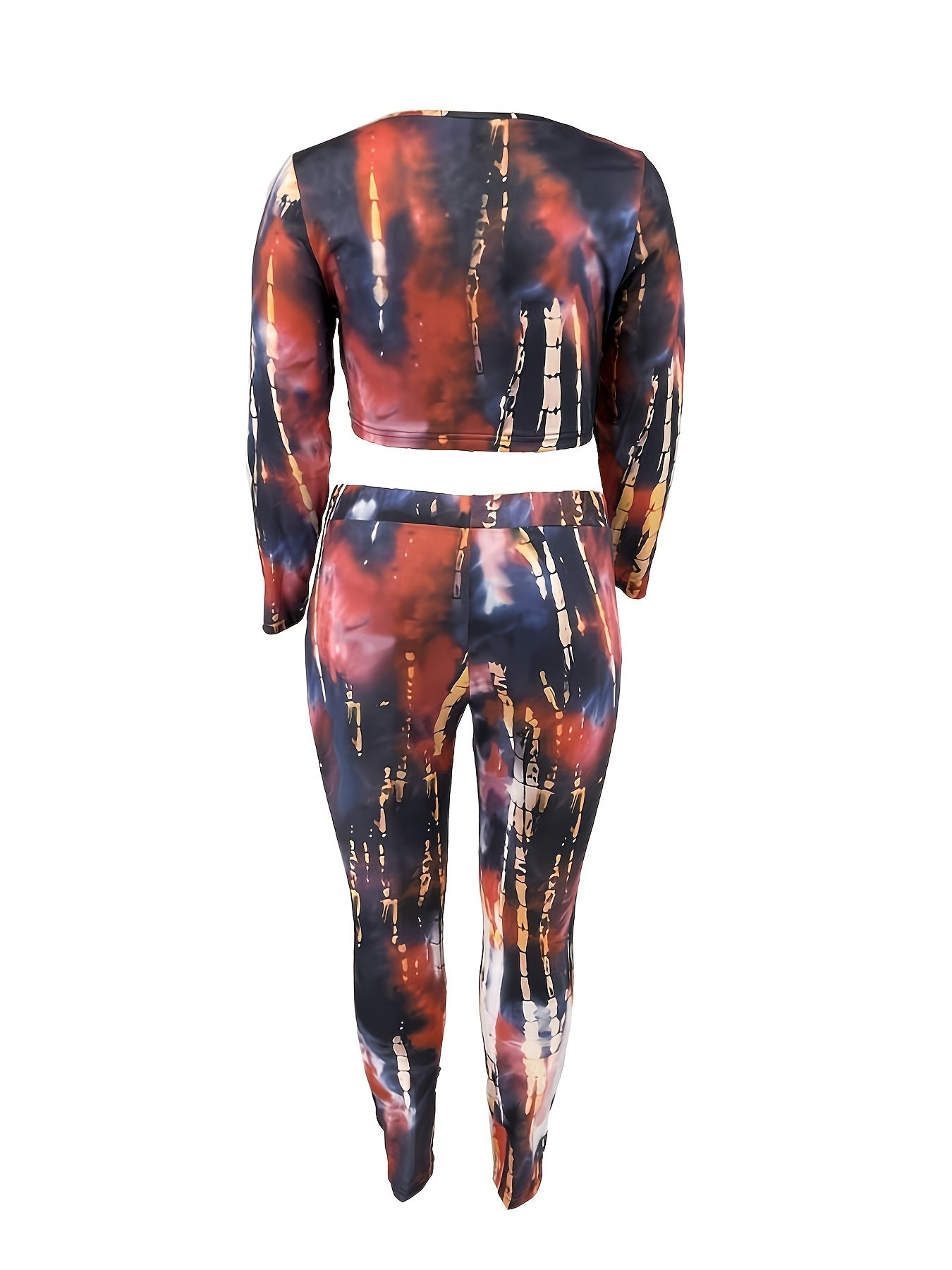 Tie Dye Long Sleeve Crop Top & Pants Set