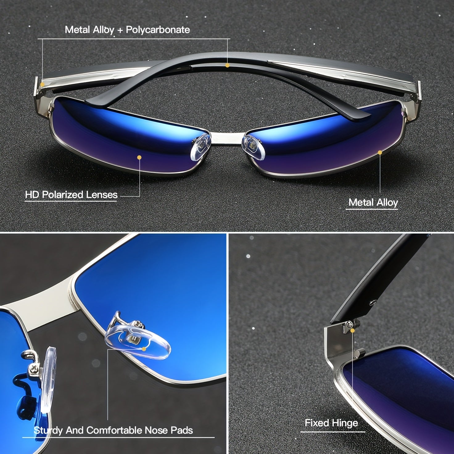 RoyalHot Metal Frame Polarized Sunglasses Sports Driving UV Protection