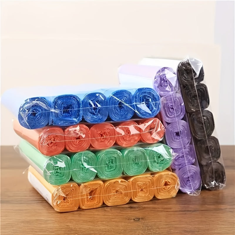 75pcs Flat Mouth Disposable Garbage Bags, 5 Rolls Pack