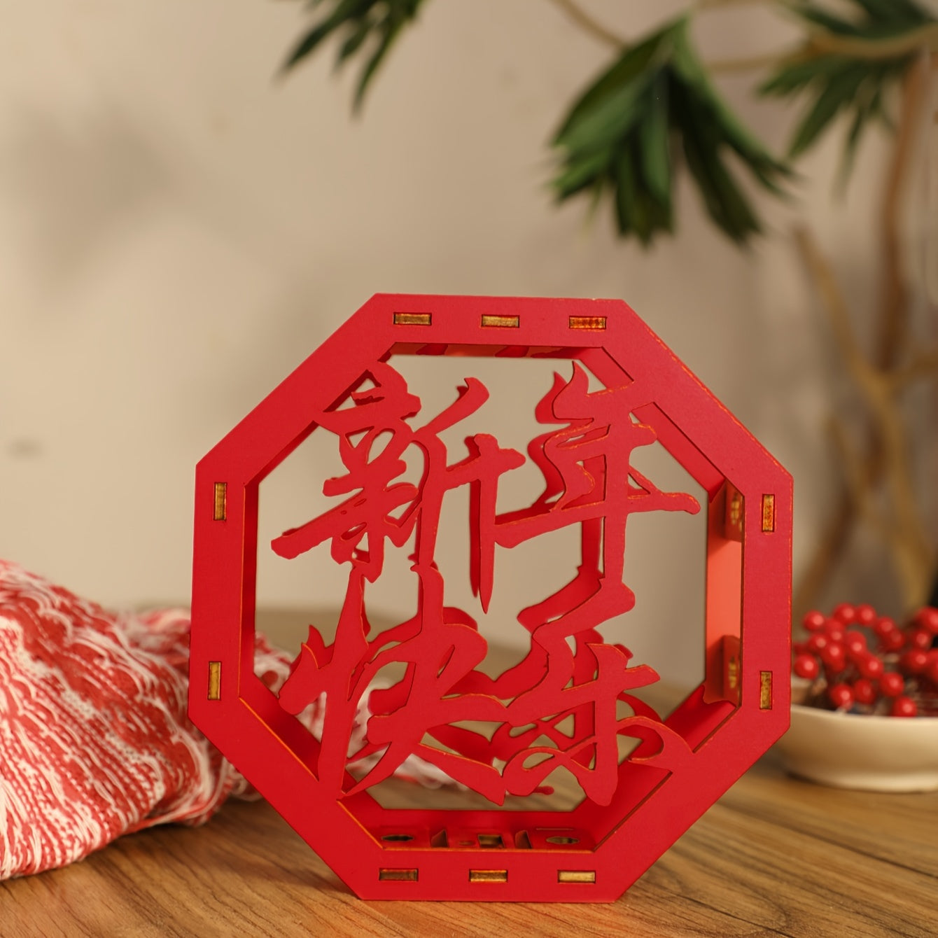 1pc Wooden Happy New Year Decoration Supplies