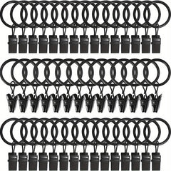 40pcs Curtain Rings with Clips Drapery Hooks Rustproof Metal Clips Hangers