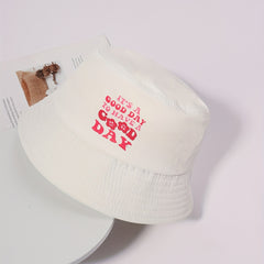 GOOD Print Bucket Hat Casual Fisherman Cap Basin Hat For Women Men
