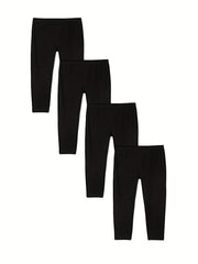 4pcs Little Girl's Cropped Leggings Modal Thin Sports Pants