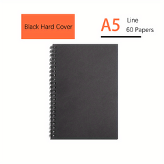 Set of 4 A5 Notebooks with Khaki Hard Cover, 120 Pages