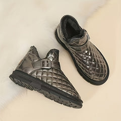 Waterproof Snow Boots Fur Lined Thermal Plush Winter Keep Warm Shoe