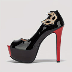 Women's Stiletto Peep Toe Platform Pumps