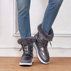 Waterproof Snow Boots High Top Slip On Winter Shoes