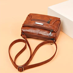 Vintage Croc Embossed Shoulder Bag for Women