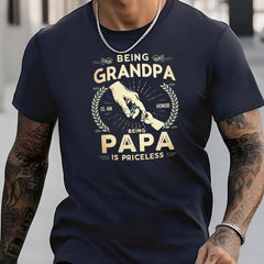 Men's Stylish Fists Pattern Shirt Casual Breathable Crew Neck Short Sleeve