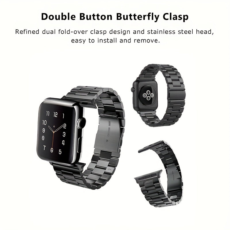 2pcs Stainless Steel Strap For IWatch Series Nylon Braided Strap