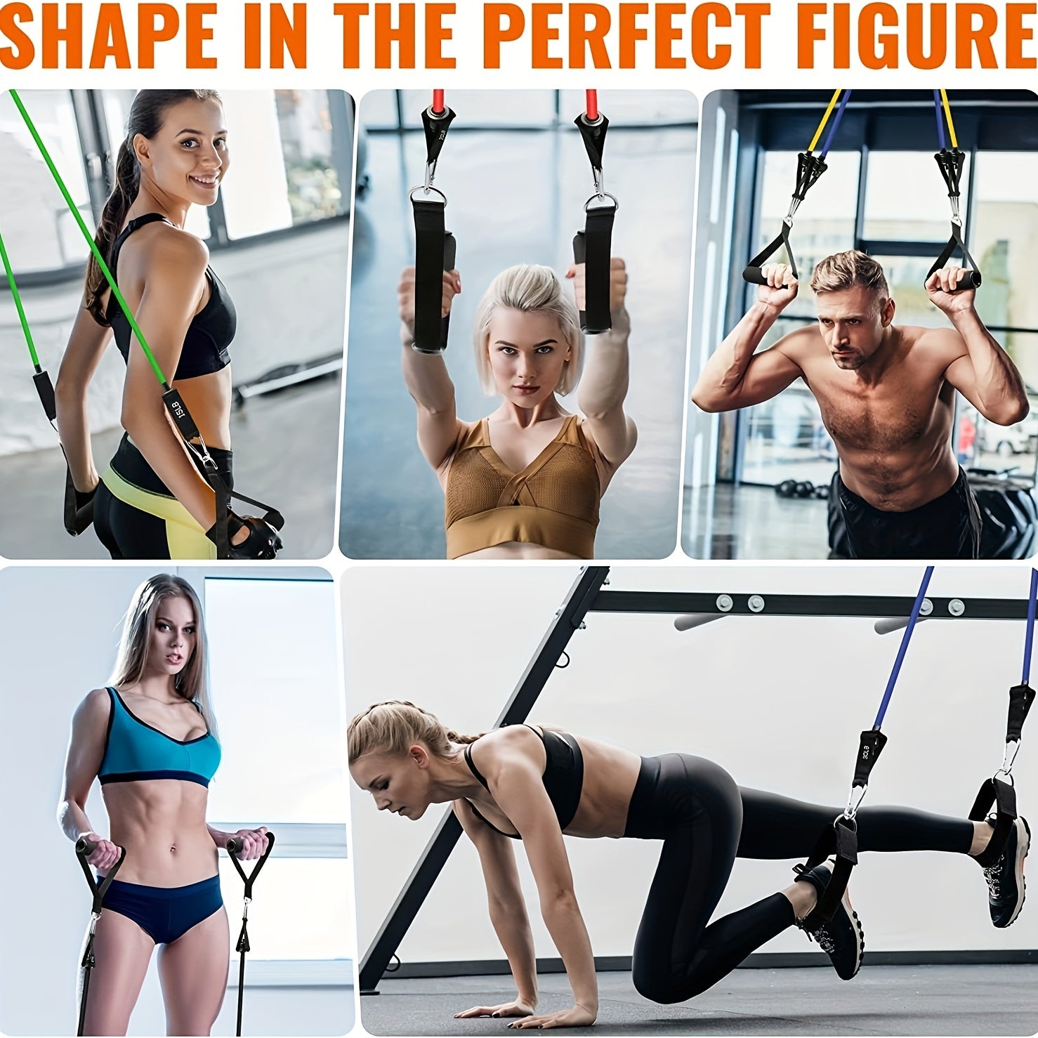 Resistance Bands Set Handles Legs & Ankle Straps for Training & Therapy