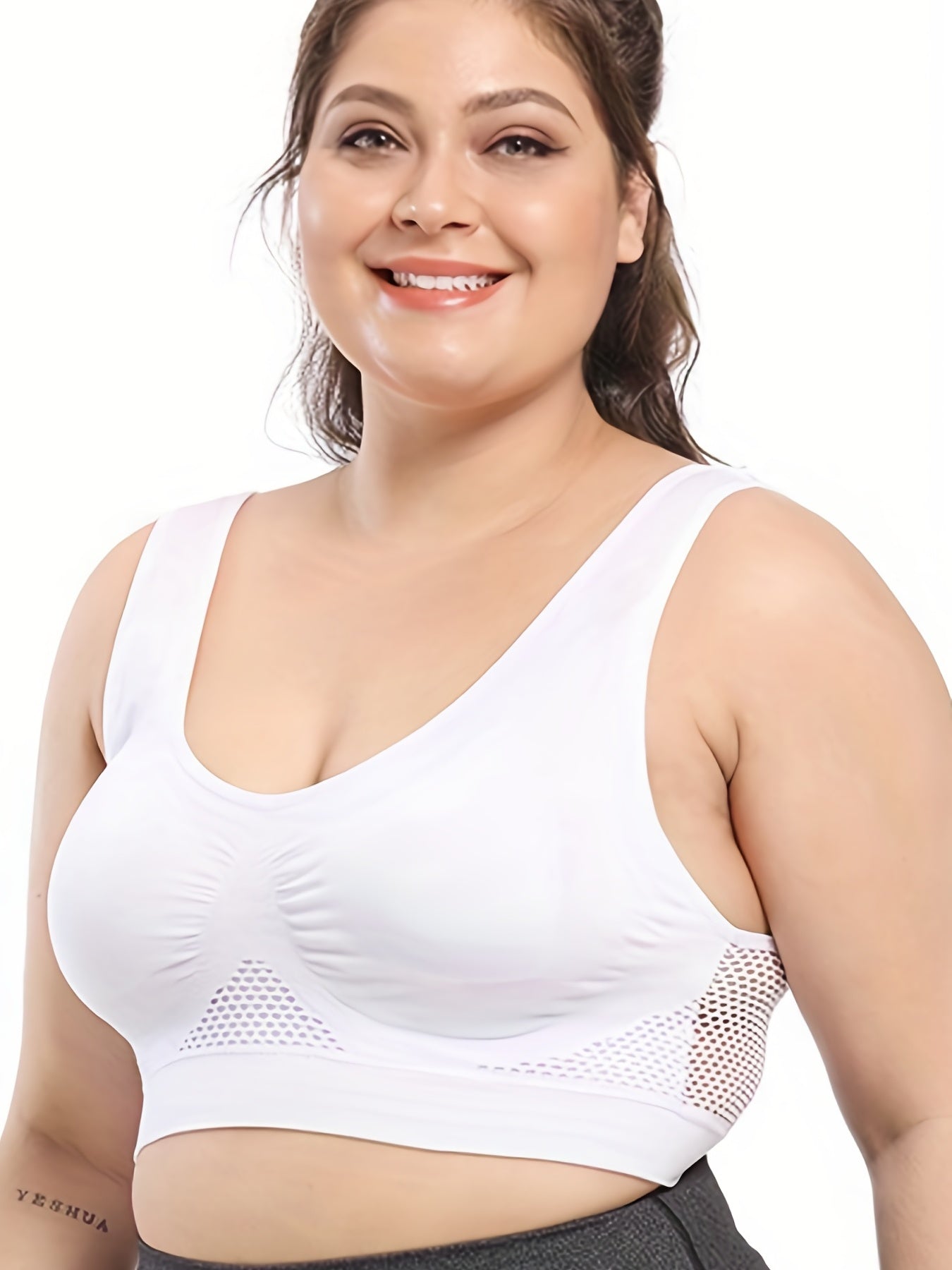 6 Pack Plus Size Sports Bra Set Women's Plus Solid Basic Yoga Bra Six Piece Set