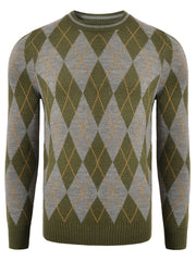 Men's Diamond Jacquard Crewneck Sweater