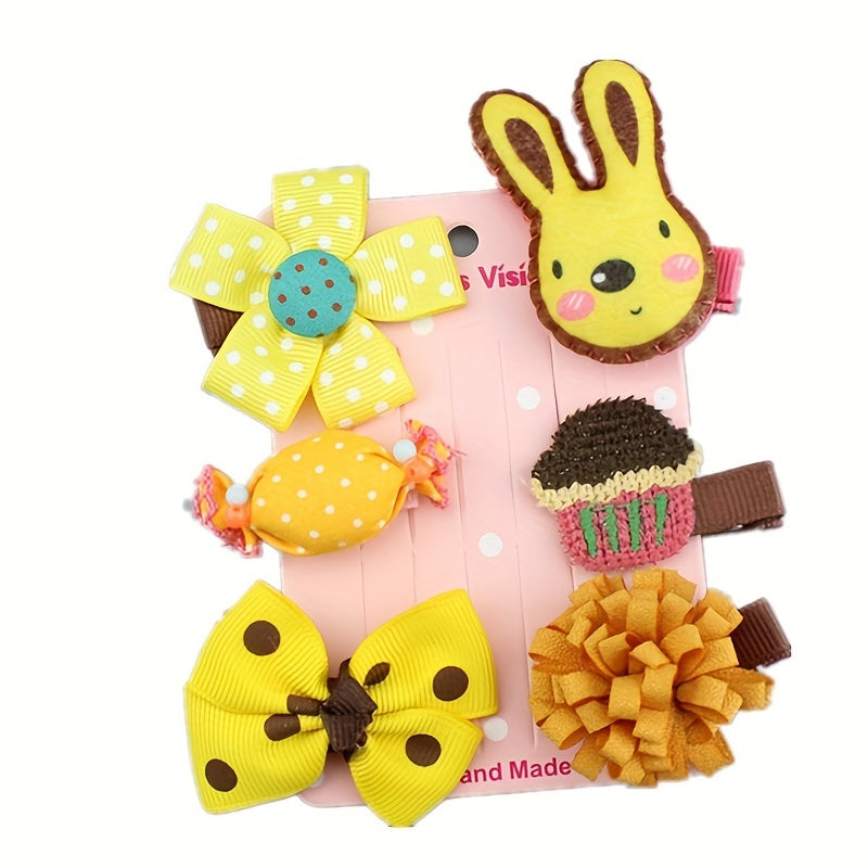 6pcs Cartoon Hair Accessories Set Princess Hairpin Headwear For Girls