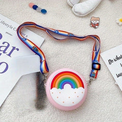 Kids Rainbow Rocket Silicone Mini Coin Purse Shoulder Bag