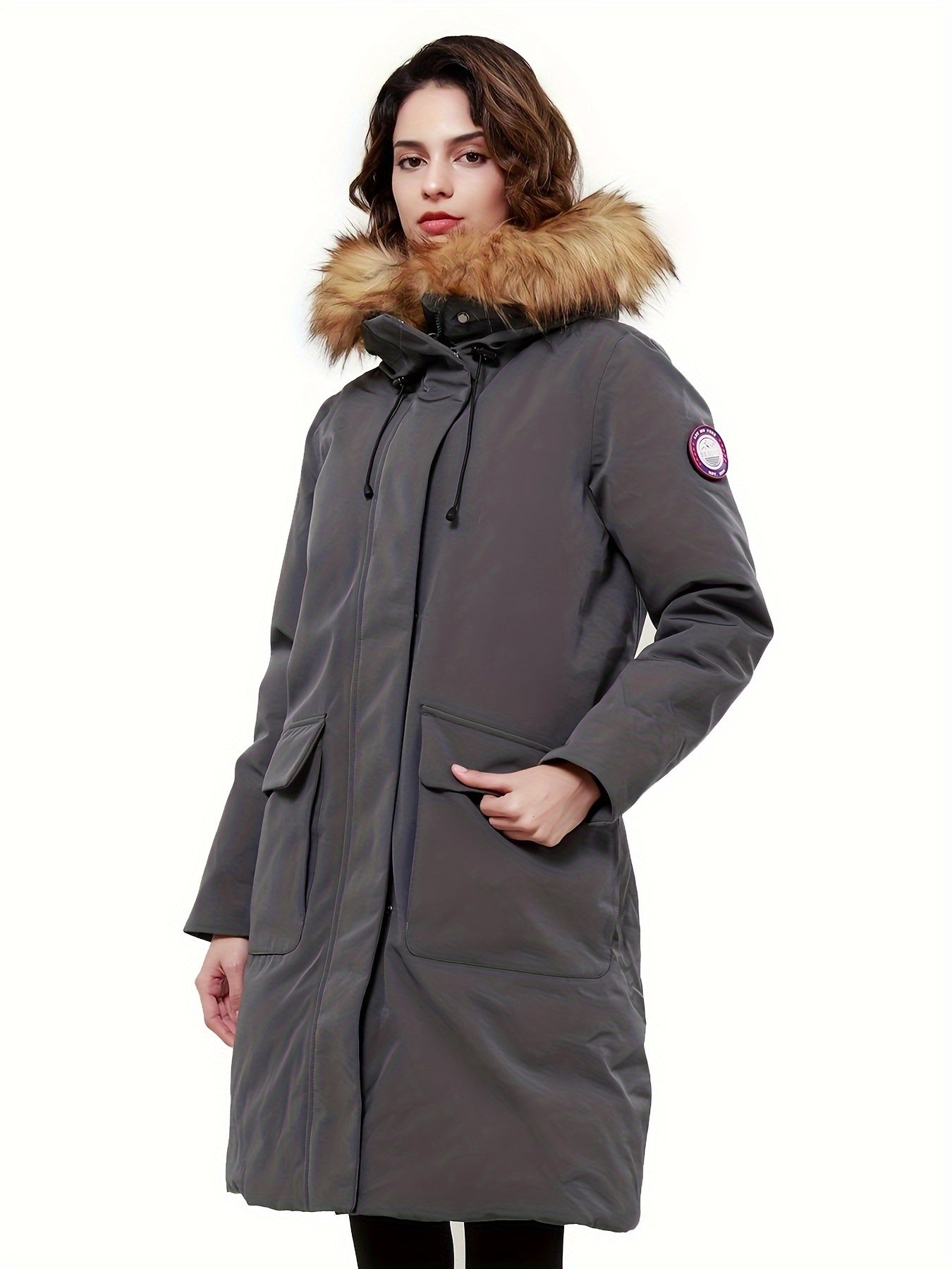 Women's Down Parka Jacket Insulated Thermal Winter Hooded Coat