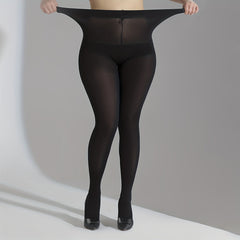 Basic Pantyhose Women's Plus Solid High Rise Tummy Control Tights