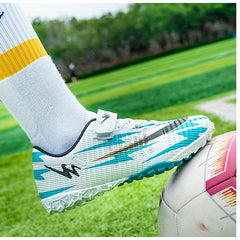 Boy's Hook And Loop Turf Soccer Cleats - Anti skid TF Football Boots