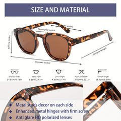 OUWEN Round Polarized Sunglasses Retro Vintage Womens Sun Glasses