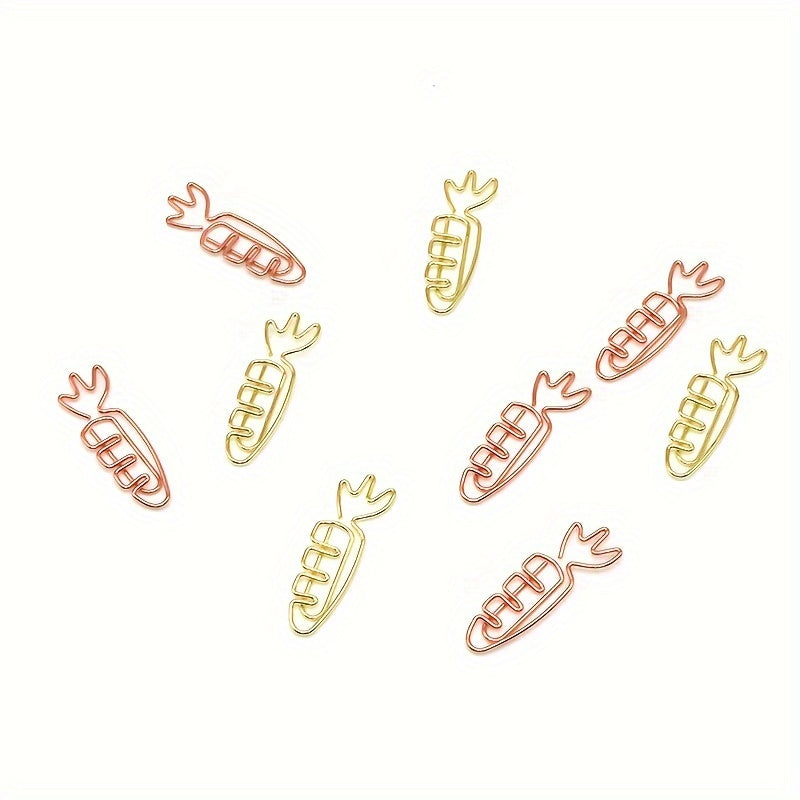 20pcs Carrot Paper Clip Office Stationery Data Clip Metal Paper Clip