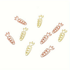 20pcs Carrot Paper Clip Office Stationery Data Clip Metal Paper Clip
