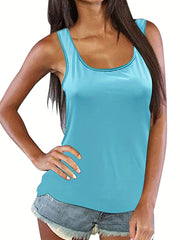 Lace Contrast Sleeveless Tank Top Sexy Summer Women's Clothing