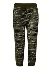 Camouflage Print Skinny Capris Leggings for Women