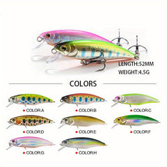 8pcs Japan Sinking Minnow Fishing Lures 52mm 4.5g Jerkbait for Bass Pike Carp