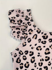 Leopard Print Swimwear With Headband Girls Bathing Suit Summer