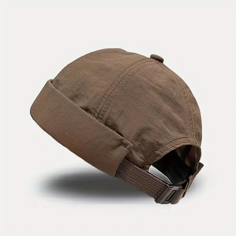 Quick Drying Brimless Docker Cap Solid Skull Cap Adjustable Beanie