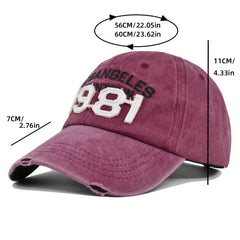 Retro 1981 3D Embroidery Baseball Cap Washed Old Sun Visor