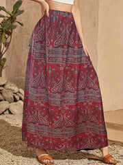 Elastic Waist Maxi Skirt for Women