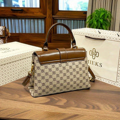 Stylish Texture Masterpiece Classic Handbag with Lock Buckle