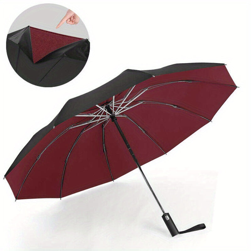 10 Bones Reverse Double Layer Umbrella Automatic Sunscreen Aluminum Alloy Holder