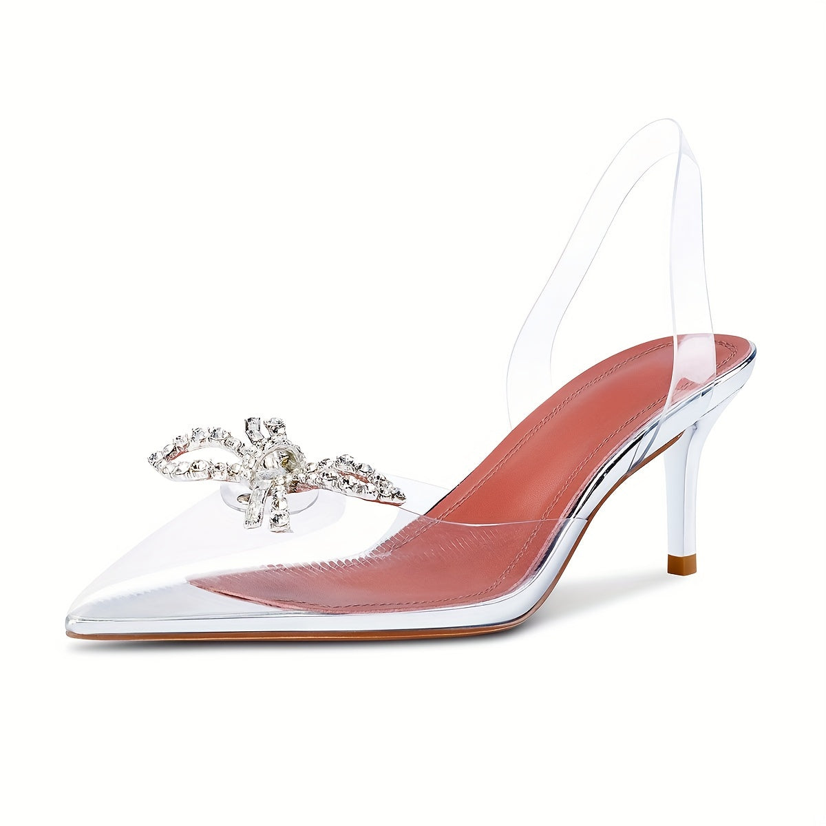 Women's Bowknot Kitten Heel Slingback Shoes