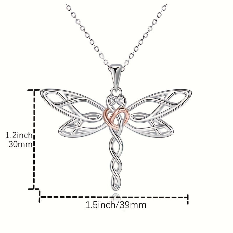 Dragonfly Pendant Necklace With Message Card - Gift For Daughter