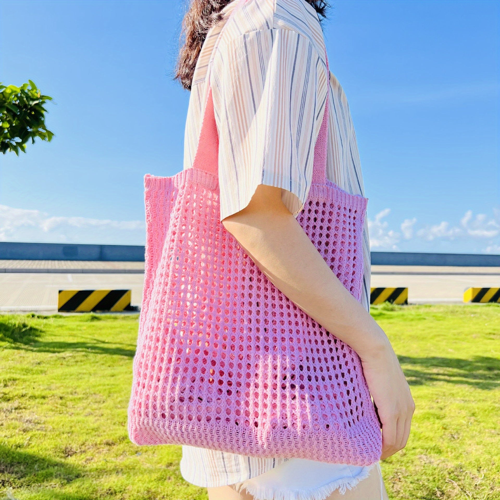 Crochet Shoulder Bag Large Capacity Knitted Tote Bag