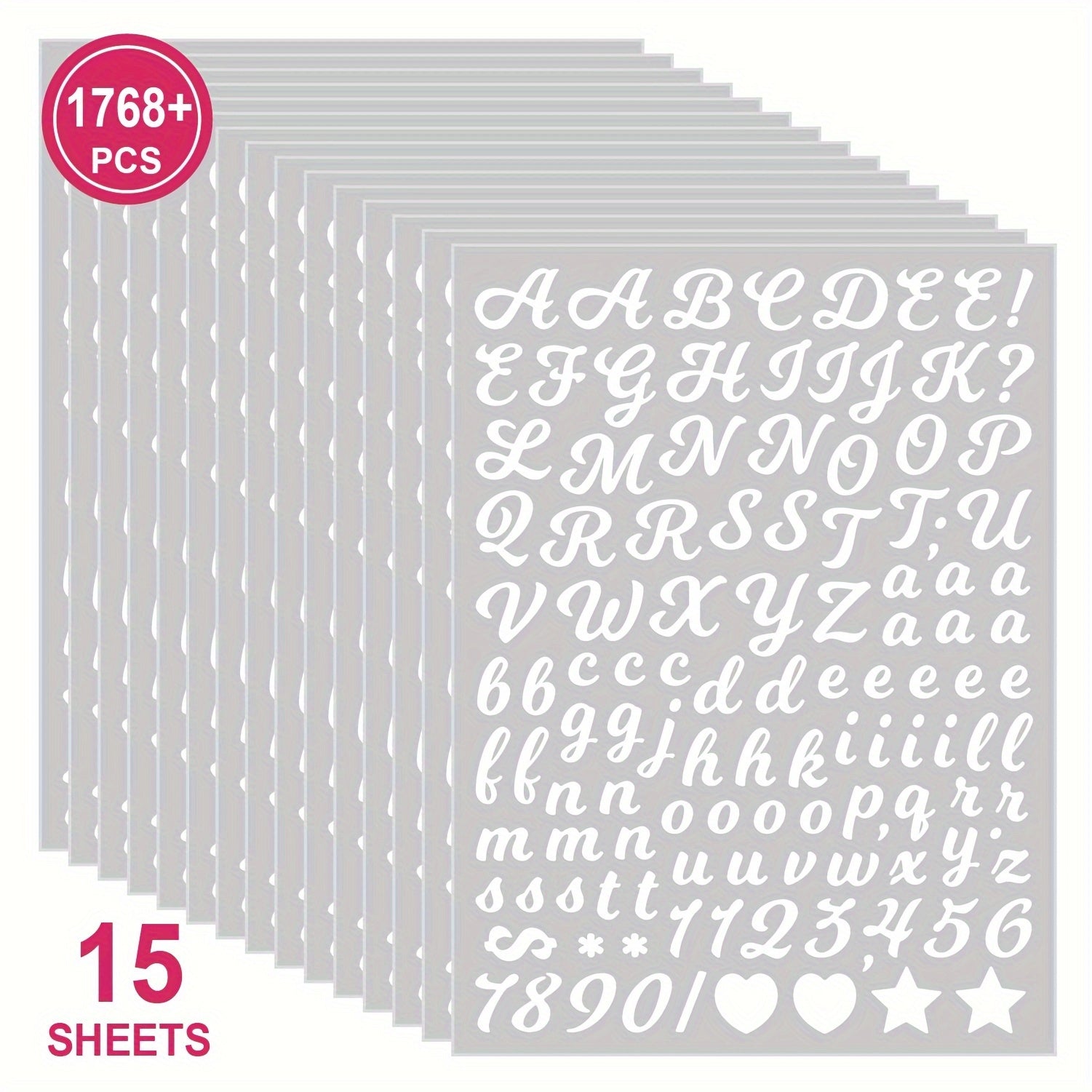 1768 PCS Colorful Alphabet Numbers Symbols Stickers - DIY Cards & Crafts