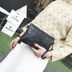 Women Rivet Tassel Clutch Bag Female Shoulder Bag