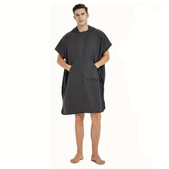 Quick Drying Microfiber Hooded Robe Bath Towel for Surfing Swimming Beach