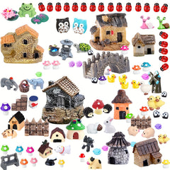 115 Pieces Fairy Garden Accessories Fairy Garden Kit Fairy Garden Animals Figuri