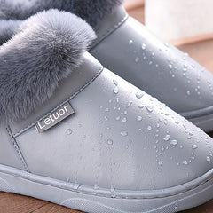 Women's Waterproof Plush Lined Slippers Warm Winter Home Shoes