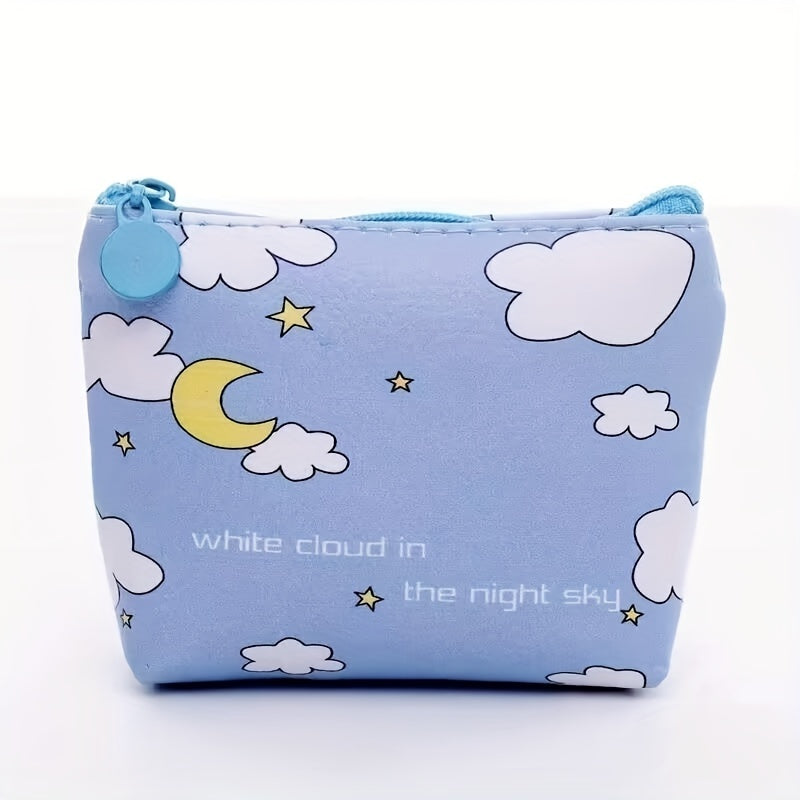 Cartoon Print Zipper Coin Purse Wallet for Kids Girls Birthday