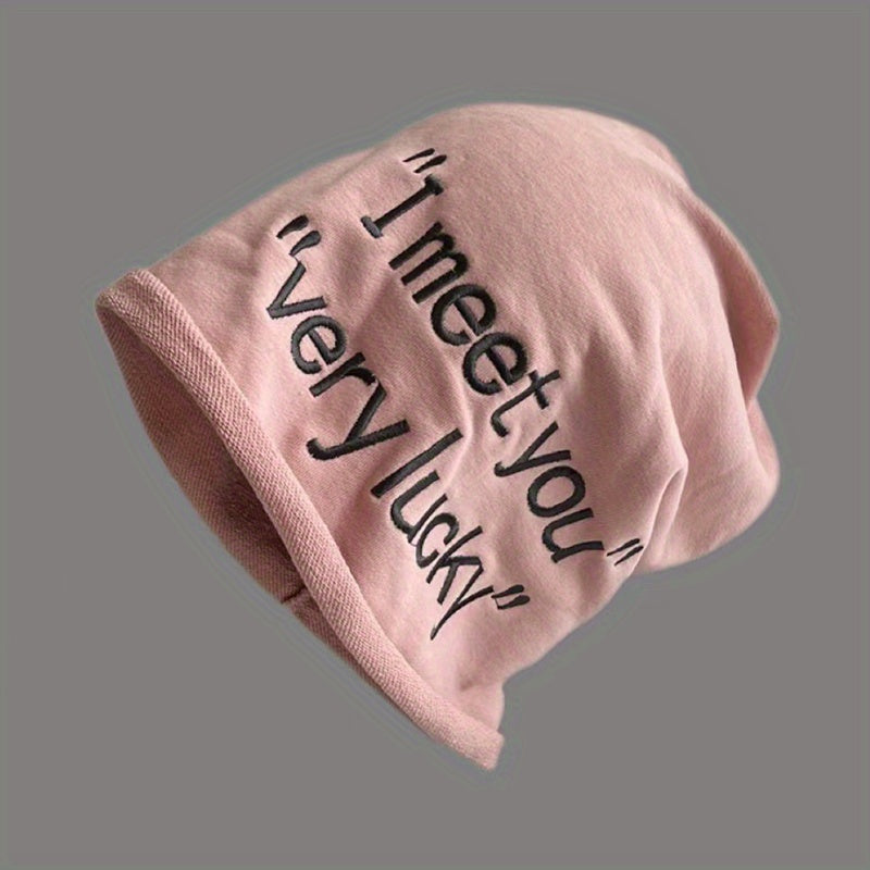 Fashionable Ear Protection Sport Beanie Hat with Embroidery