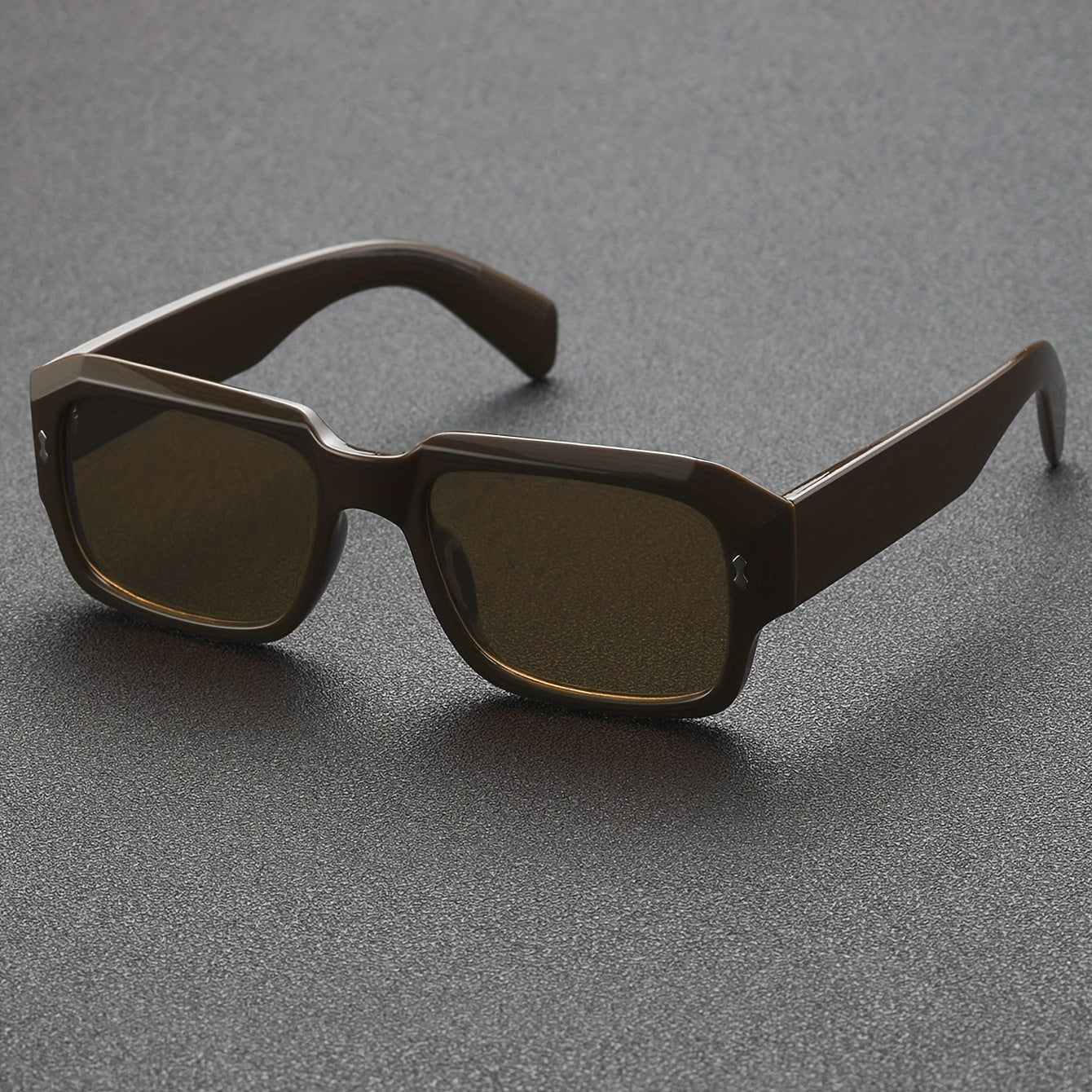 Square Frame Sunglasses Rivet Decor UV400
