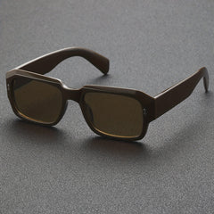 Square Frame Sunglasses Rivet Decor UV400