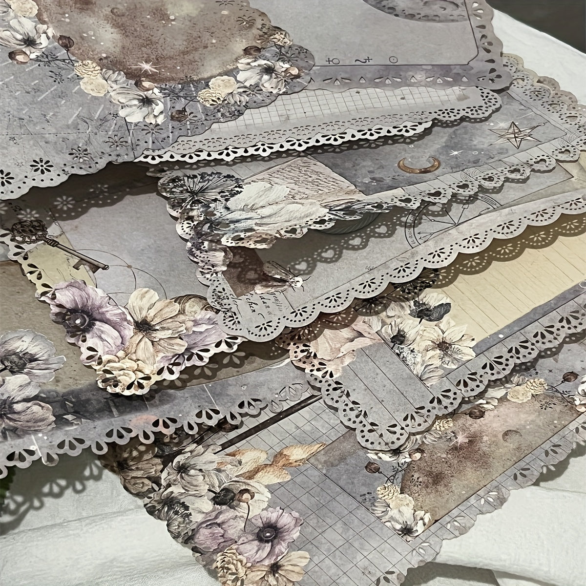 10pcs Constellation Hollow Lace Diary DIY Decoration Paper