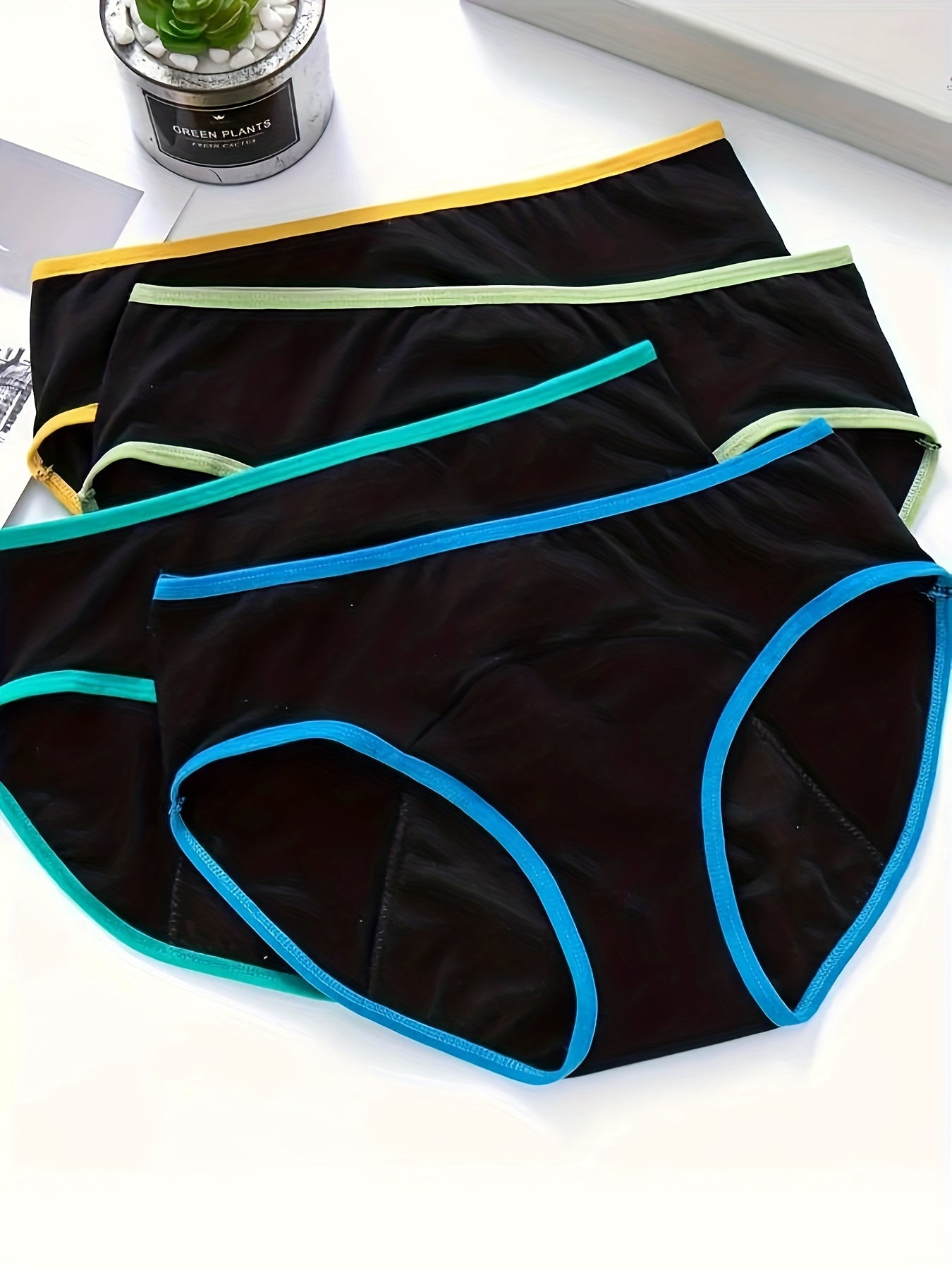 4 Pack Plus Size Sexy Panties Set Women's Plus Leak Proof Period
