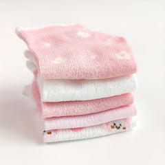 5 Pairs Baby Girls Cartoon Bunny Pattern Pink Ankle Socks