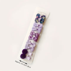 10pcs Princess Hair Accessories Gift Floral Plaid Polka Dot Bow Hair Clips